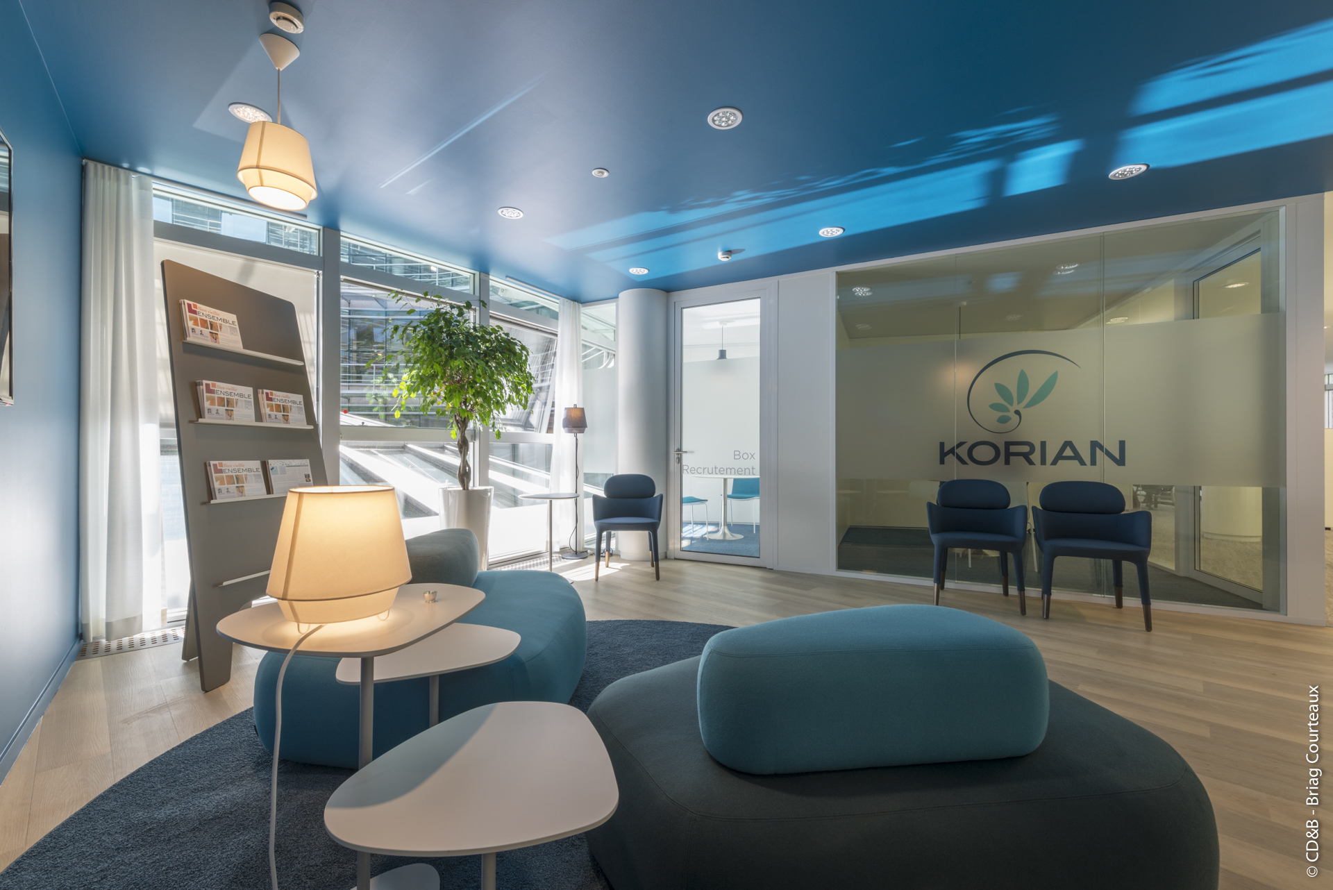 Conseil, aménagement, conception et réalisation des espaces de la société Korian par CDB, Meet you there.