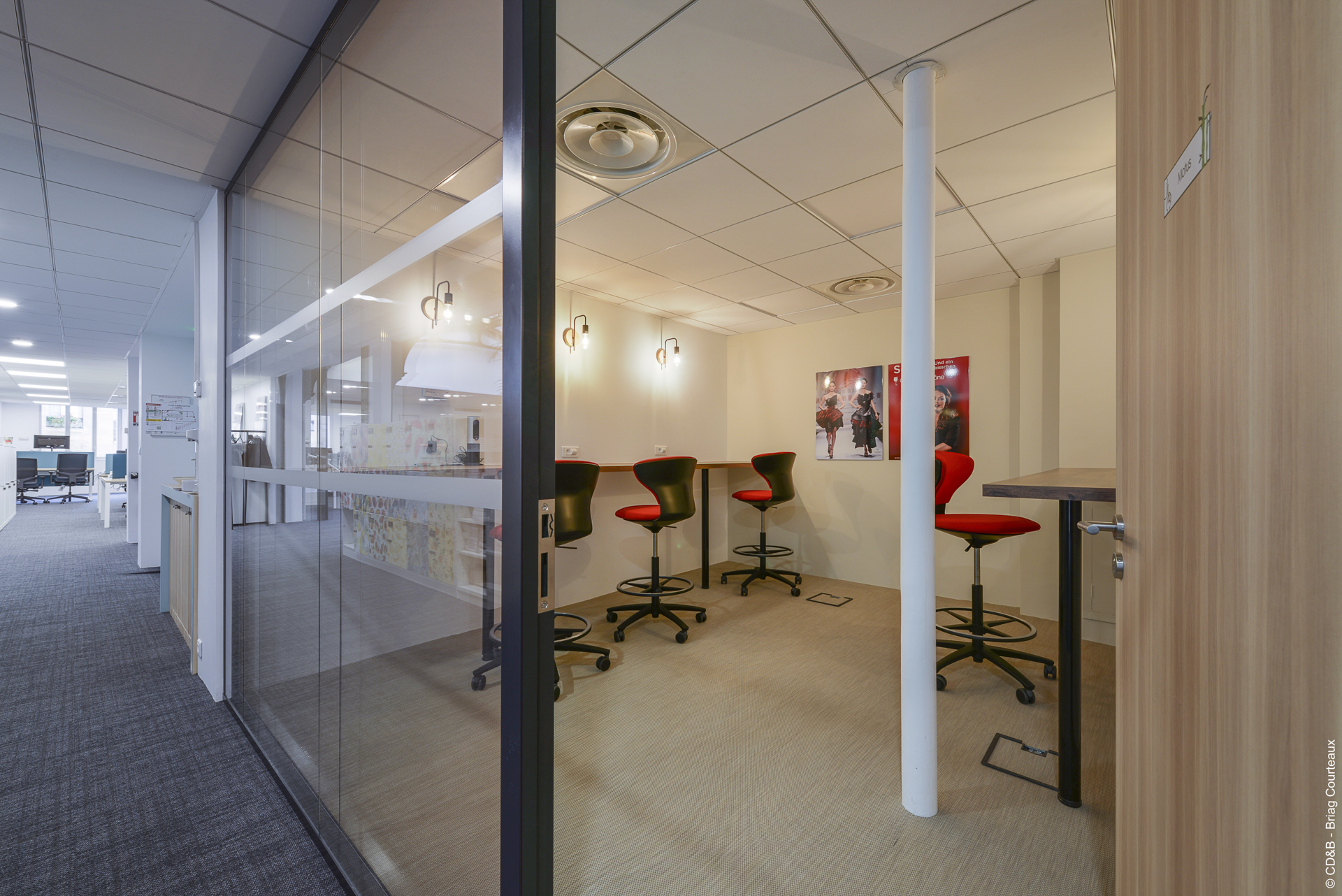 Conseil, aménagement, conception et réalisation des espaces de bureaux de la société SOPEXA par CDB, Meet you there.